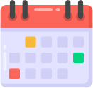 icon for a calendar with one day highlighted red